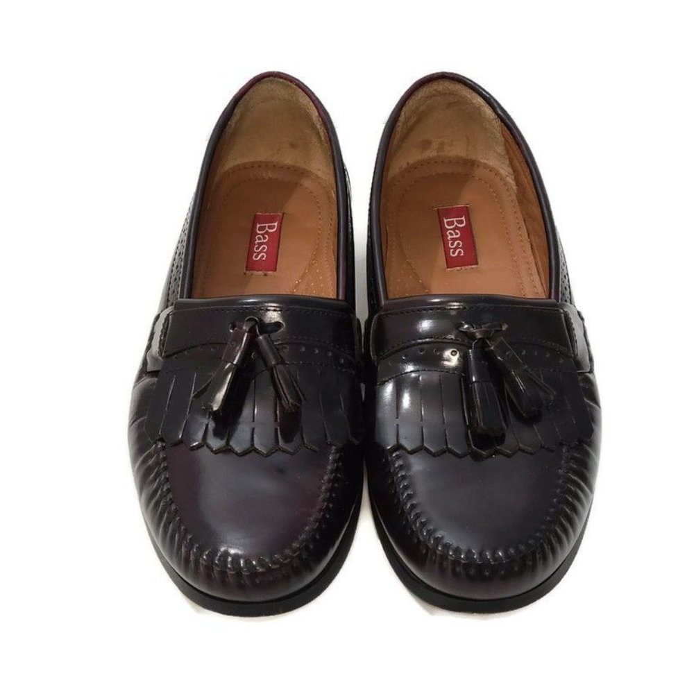 Bass Leather Grammar Kiltie Tassel Loafers 10EE - Picture 2 of 7